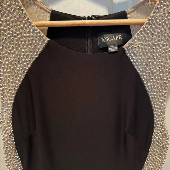 Xscape Black Dress with Silver Accents - Picture 3 of 5